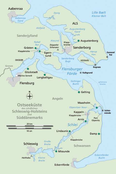  Map of the Schleswig coast