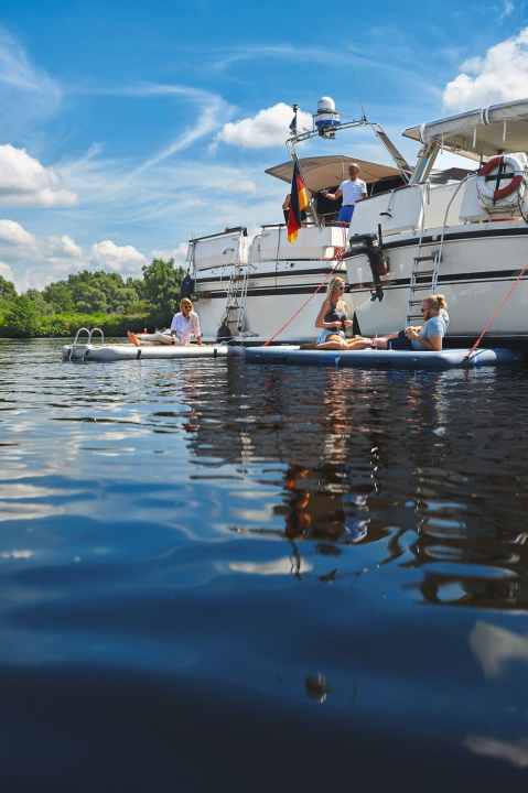   Floating bathing platforms