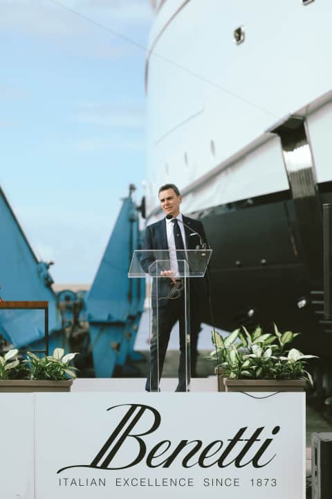 Christening speech: Marco Valle, CEO of the Azimut Benetti Group. | e.