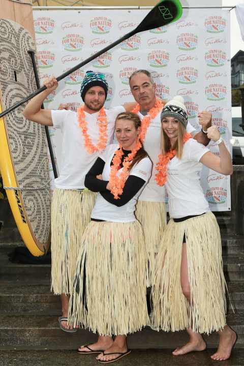 1st place in the relay race Team Mobile Office Communications (f. l. t. r. Dustin Puschmann, Chris Nowak Katharina Wilken, Lisa Reichardt)