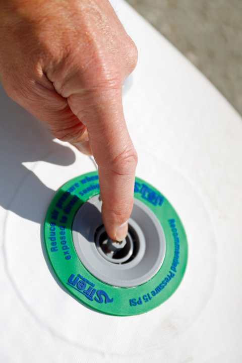 When venting the air, the sudden noise can be easily muffled with a towel or T-shirt pressed onto the valve. For your own ears and the environment.