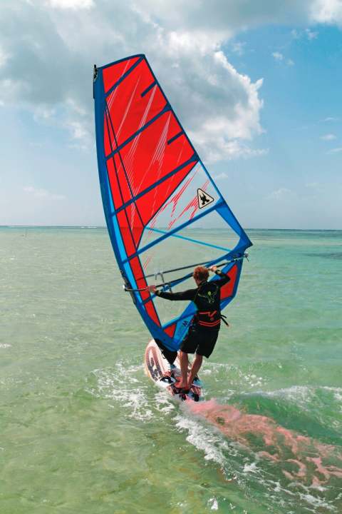 Directly with the wind to leeward - downwind