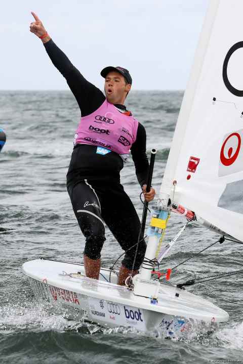   Buhl celebrates his Kiel Week victory 2013