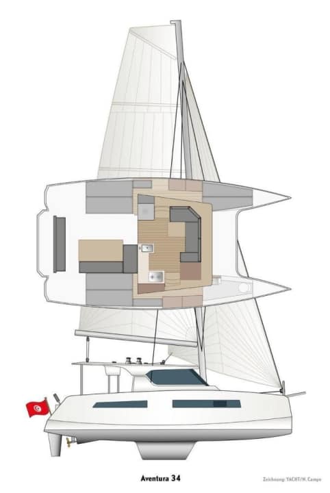   Dessin de la fissure de l'Aventura 34