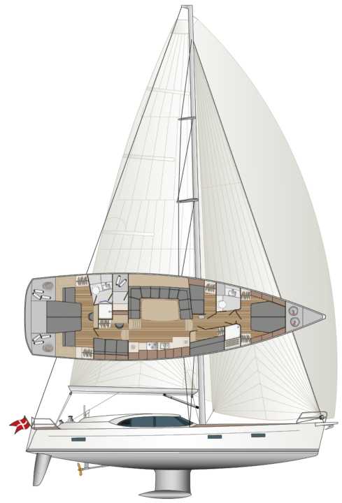 Das Layout zeigt nur eine (sinnvolle) Variante der Möglichkeiten. Der Eigner kann die Aufteilung stark mitgestalten | Zeichnung: YACHT/N. Campe