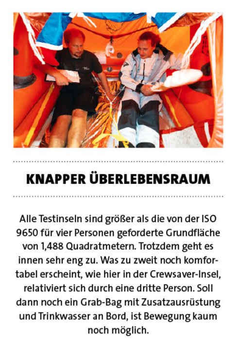 Rettungsinseln im Test