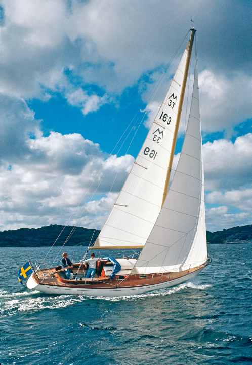 The Hallberg-Rassy shipyard used this photo in the early seventies to advertise the
Mistral, at that time a veritable sea cruiser