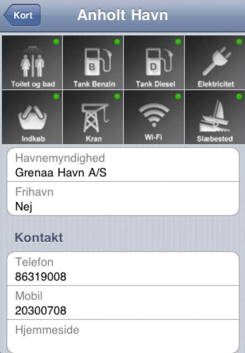   Des pictogrammes avec un feu rouge-vert indiquent l'offre de services