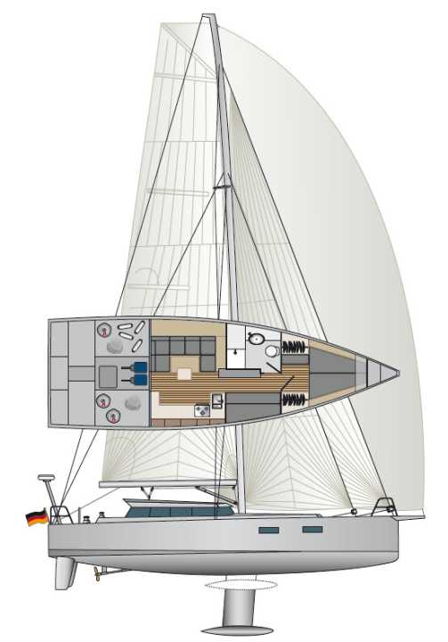   Risszeichnung der Viator Explorer 42 DS