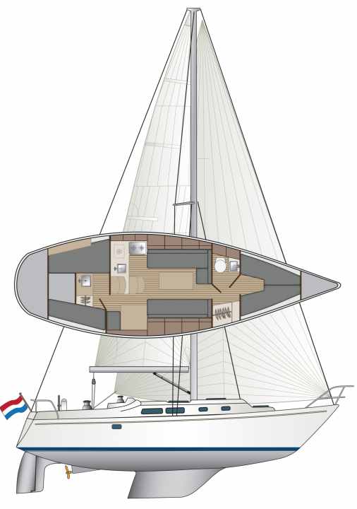 Riss der Contest 34 | Zeichnung: YACHT/N. Campe