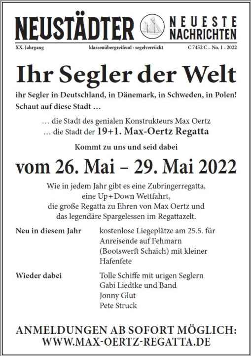   The poster for this year's Max Oertz Regatta