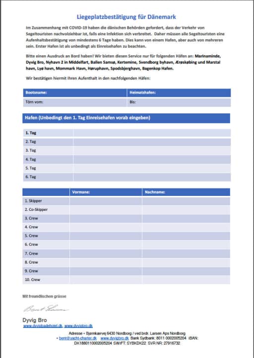   Conferma dell'ormeggio