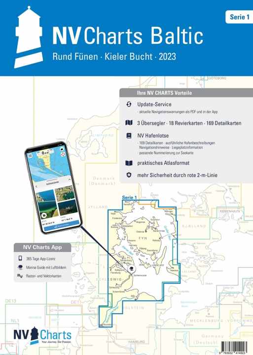 Sportbootkartensatz 1 “Rund Fünen - Kieler Bucht von NV Charts