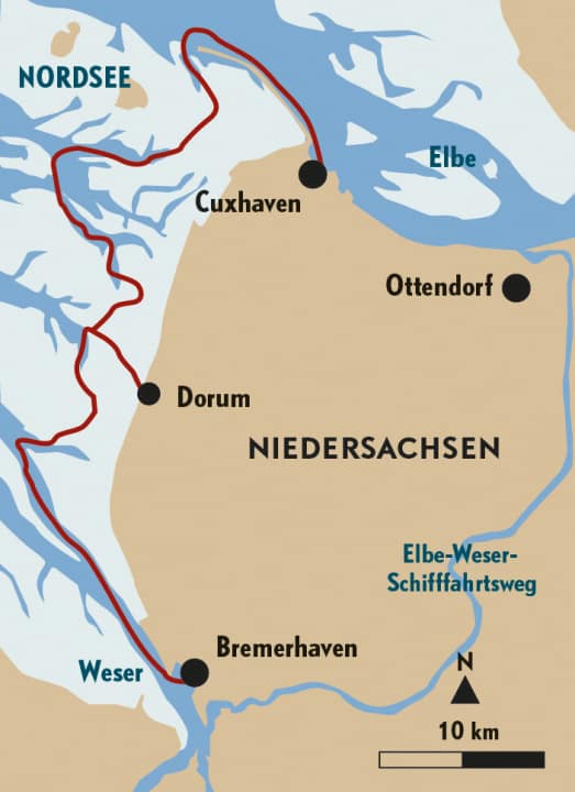   Der Weg durchs Watt von Cux- nach Bremerhaven, Zwischenstopp in Dorum