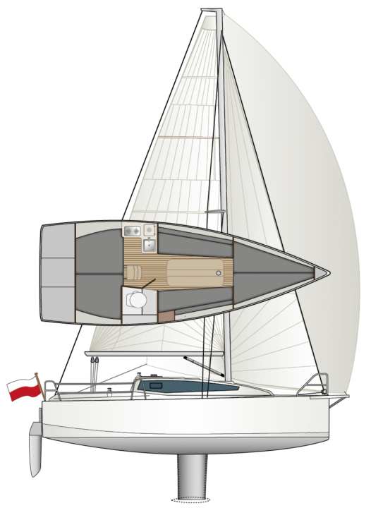 Lo scafo non appare sgraziato nonostante il suo grande volume. Quattro varianti di chiglia rendono l'imbarcazione interessante per diverse aree di navigazione | Disegno: YACHT