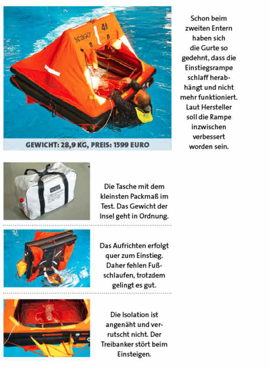 Rettungsinseln im Test