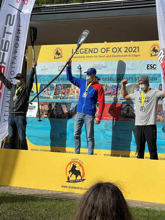 The men's podium in the Race Class
