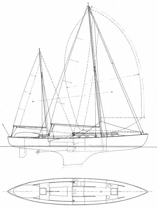 Plan latéral divisé, gréement ketch bas, angle de canoë et faible largeur : l'"Arion" est également particulier sur le plan de la construction.
