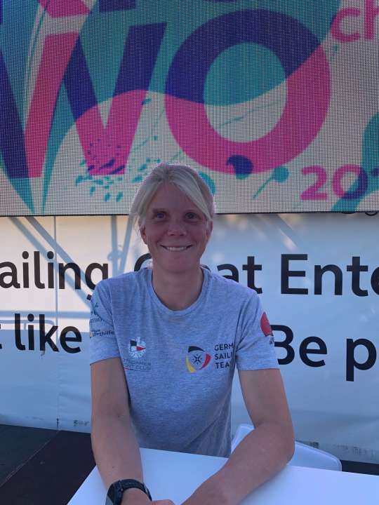   Germany's leading Laser Radial helmswoman Svenja Weger in Kiel