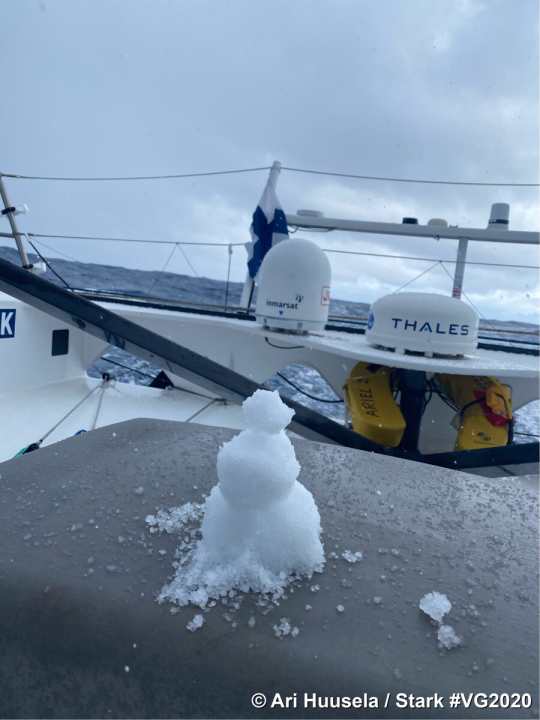   Ari Huuselas kleiner finnischer Schneemann an Bord der "Stark" Stark | #VG2020 