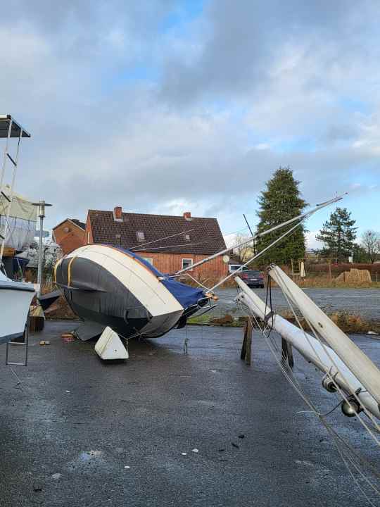   Questa chiglia di sentina a Neustadt in Holstein è stata colpita più duramente