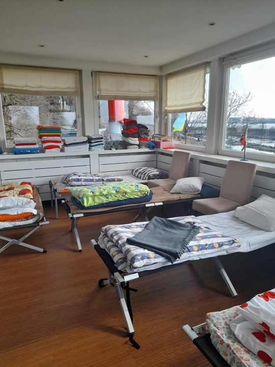   The clubhouse of the Mühlenberger Segel-Club was temporarily turned into accommodation for the people from Ukraine