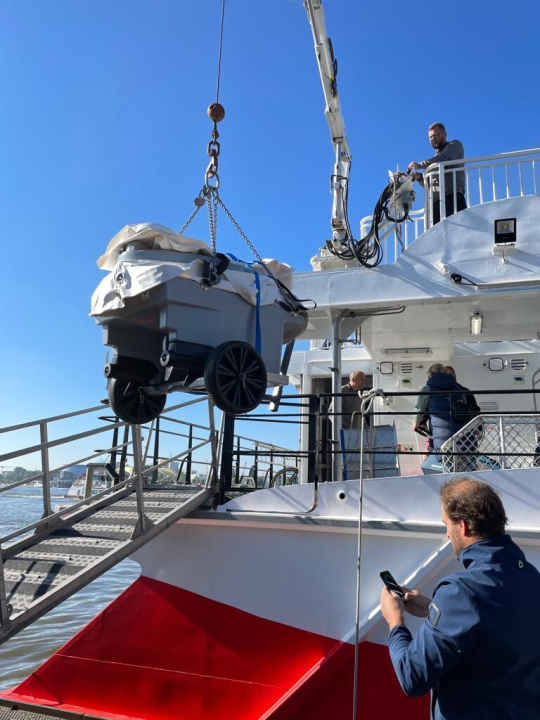 Un des tonnages GPS Smartmark que le directeur de course Albert Schweizer veut tester pour la première fois lors de la semaine de la mer du Nord.