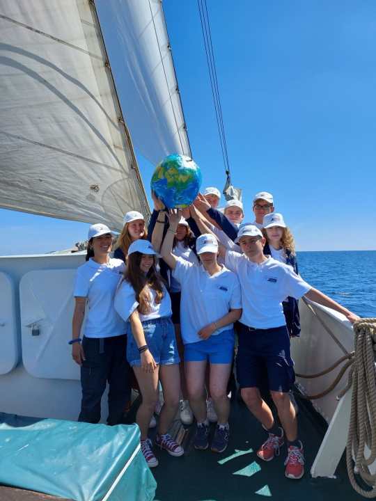   The participants of the sailing youth camp