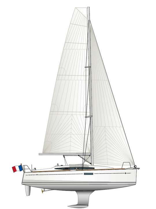 Sun Odyssey 349. designer: Marc Lombard | drawing: YACHT
