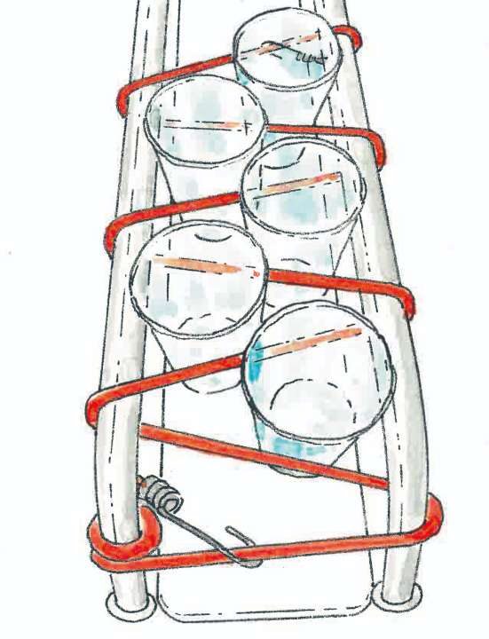 Improvised glass holder protects against breakage