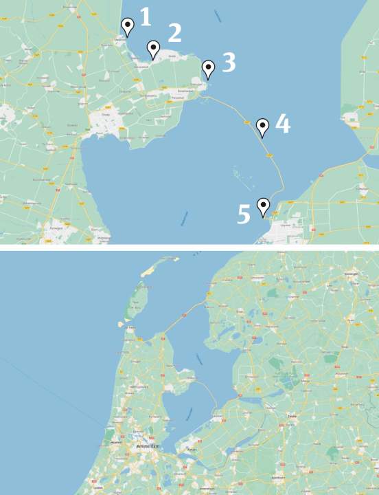 We present five different spots on the west side of the IJsselmeer in this guide.