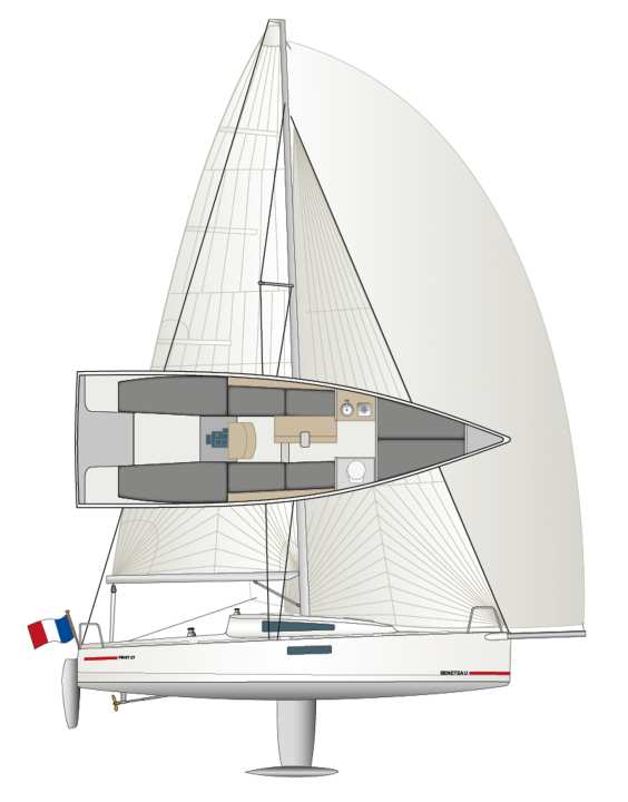 Der Rumpf stammt von der Seascape 27, neu sind Kiel, Rigg und Aufbaufenster | Zeichnung: YACHT/N. Campe