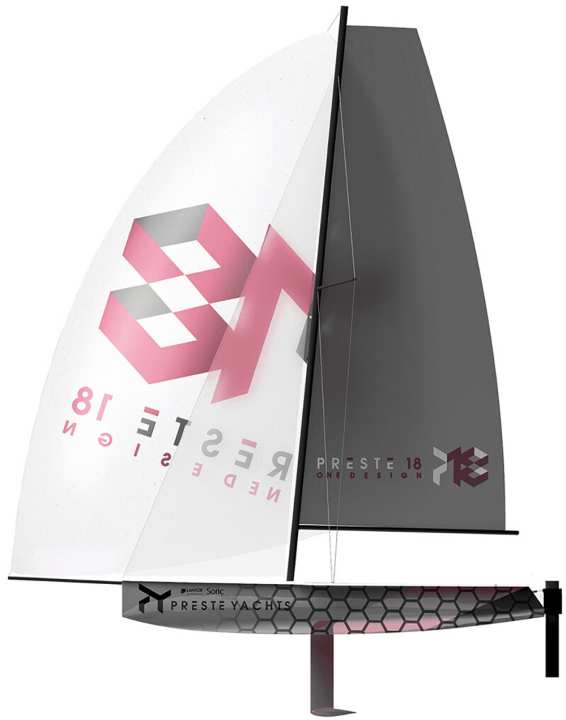 The cockpit measures 2.20 metres in length and 1.53 metres in width, and the 1.35 metre deep fin with bomb provides a high righting moment of 80 kilograms. This makes the Preste 18 practically capsize-proof. The flat underwater hull and the large sail area quickly ensure a planing ride. The trapeze is helpful, but not a must. The single spreader rig does not require a backstay and only offers simple adjustment options