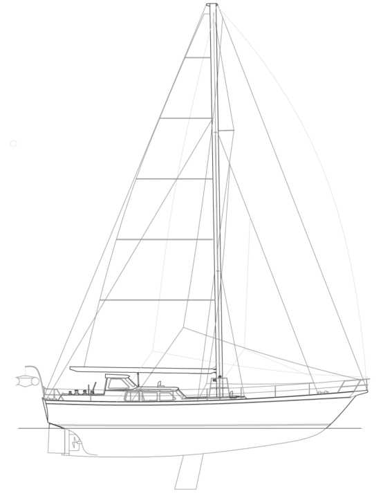 Sehr solide gebaut, Wandstärken bis 20 Millimeter im Kielbereich, Rumpf 7 bis 8, Deck 5. Die Spezial-Legierung Sea­lium ist besonders seewasserbeständig | Zeichnung: Hutting Yachts