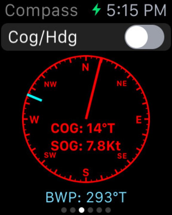   The Compass display can be switched between course over ground and course through the water