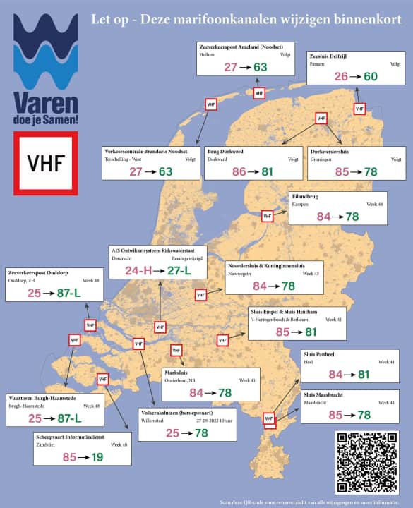 Map with the new radio channels