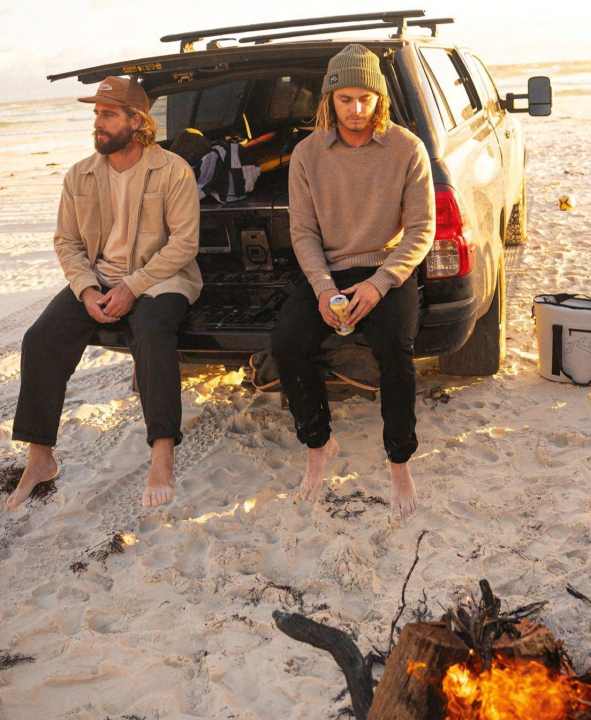 Casual basics and functional and sustainable fashion characterise Rusty.