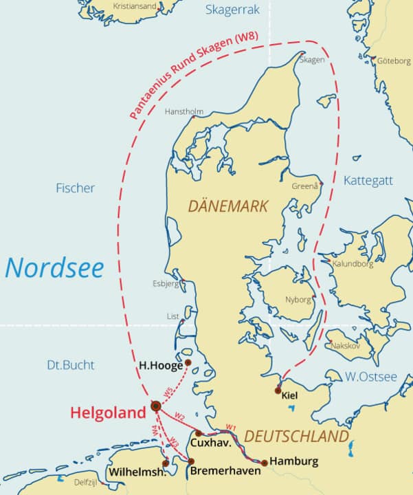 Les équipages doivent parcourir plus de 500 milles nautiques entre Helgoland, Skagen et Kiel, le port d'arrivée.