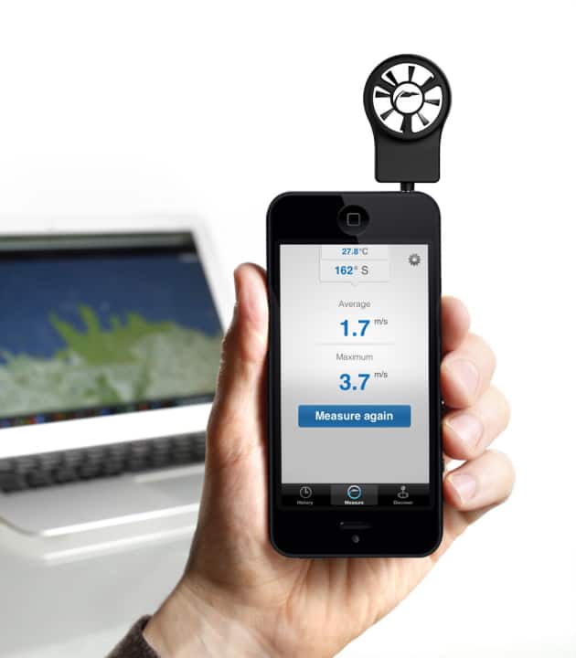   Shaka può anche misurare la temperatura. Tuttavia, la turbina eolica è disponibile solo per i dispositivi iOS.