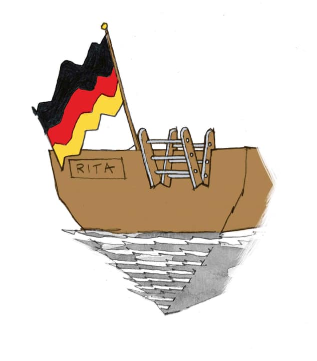 Wer alleine unterwegs ist und am Ankerplatz baden geht, sollte daran denken, die Heckleiter runterzuklappen.