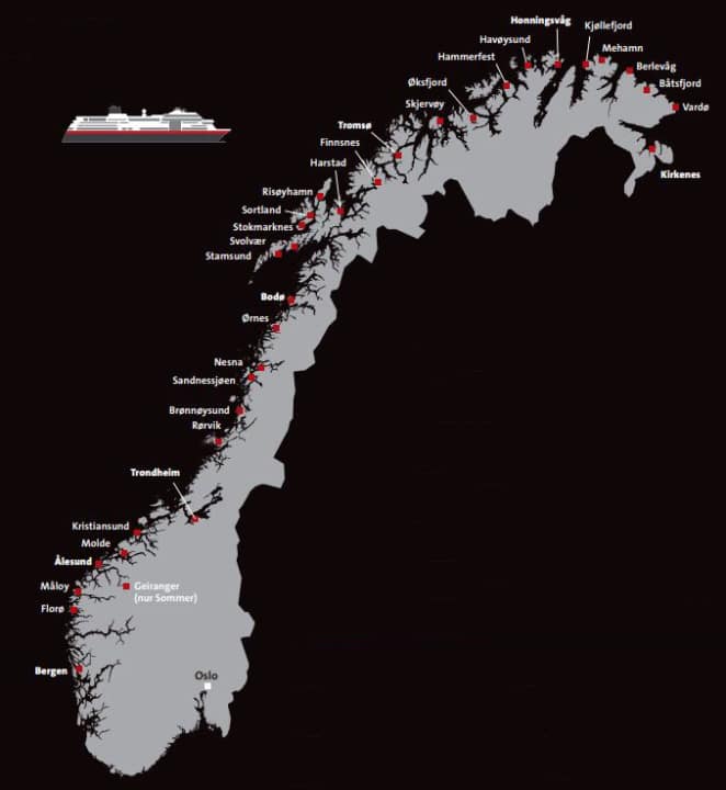 Distances on the Hurtigruten