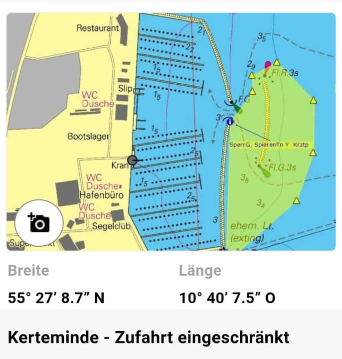   Das Sperrgebiet in der Navi-App des NV-Verlages