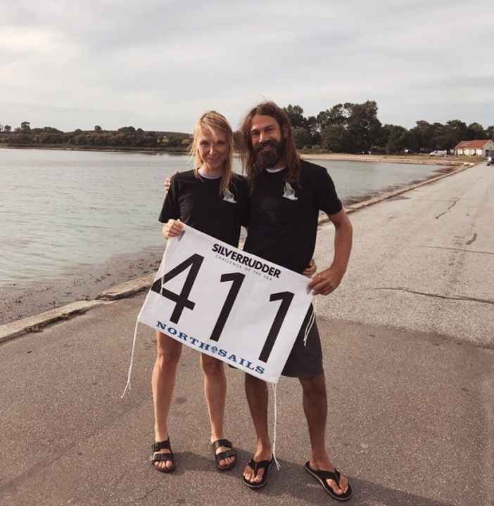   The sailing duo with starting number