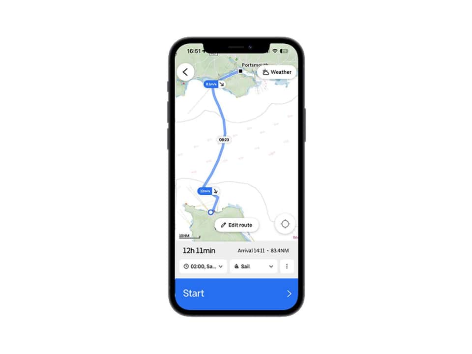 La planification de la navigation dans Orca utilise les prévisions de vent et vous indique exactement quand virer de bord ou empanner.