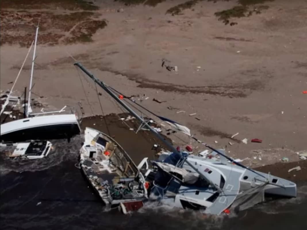 Schwerer Sturm über Korsika zerstört Yachten