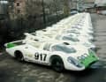 Der 917-001 wurde als erstes von insgesamt 25 Exemplaren der Homologationsserie im Frühjahr 1969 aufgebaut und als Gruppe-4-Sportwagen vor dem Porsche Werk 1 in Zuffenhausen gezeigt.
