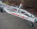 A classic motorboat trailer made from aluminium