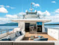 Bridge deck: The rear terrace comes with mobile seating, bar and screen