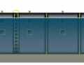 Full chamber: The upper gate can only be opened against the flow direction of the water once the level has been fully equalised. Before this, the water pressure on it is too great. The boats can now move out of the full chamber into the upper water