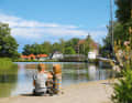 Children at the jetty in Söderköping